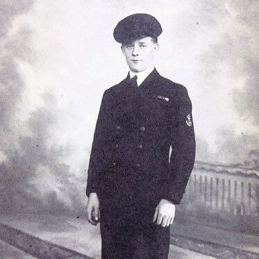 NAAFI canteen assistant Tommy Brown who helped capture Enigma codebooks from a sinking U-boat in World War 2.